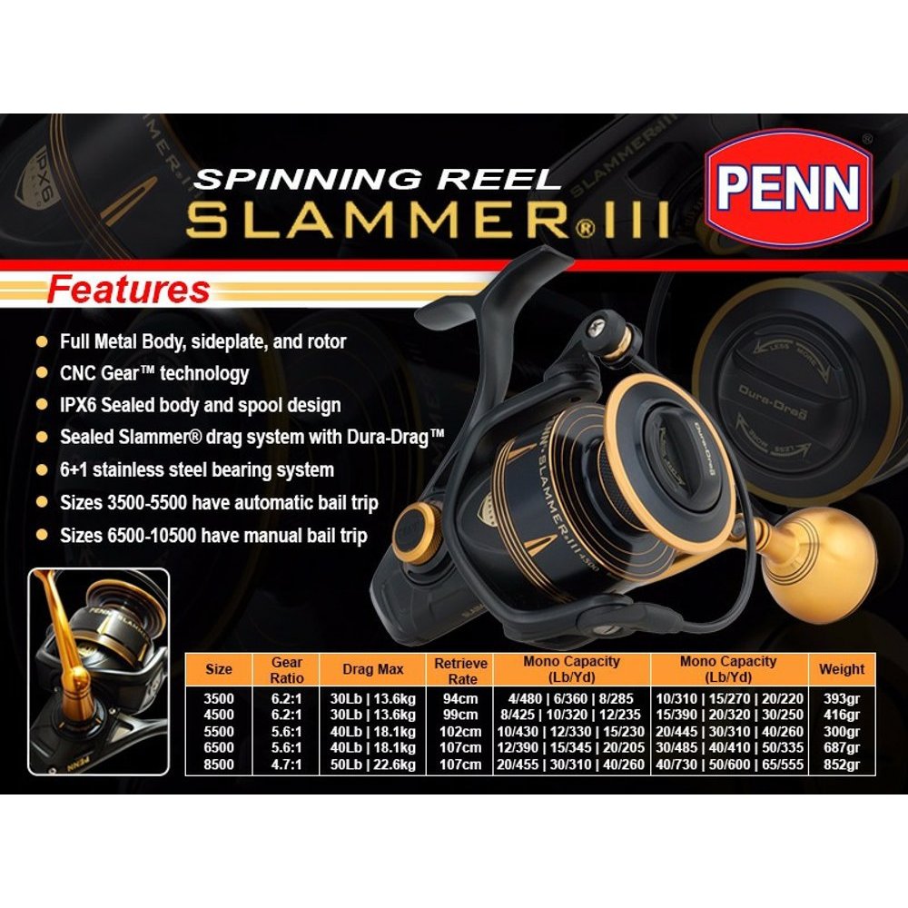 Reel SPINNING PENN SLAMMER III 4500