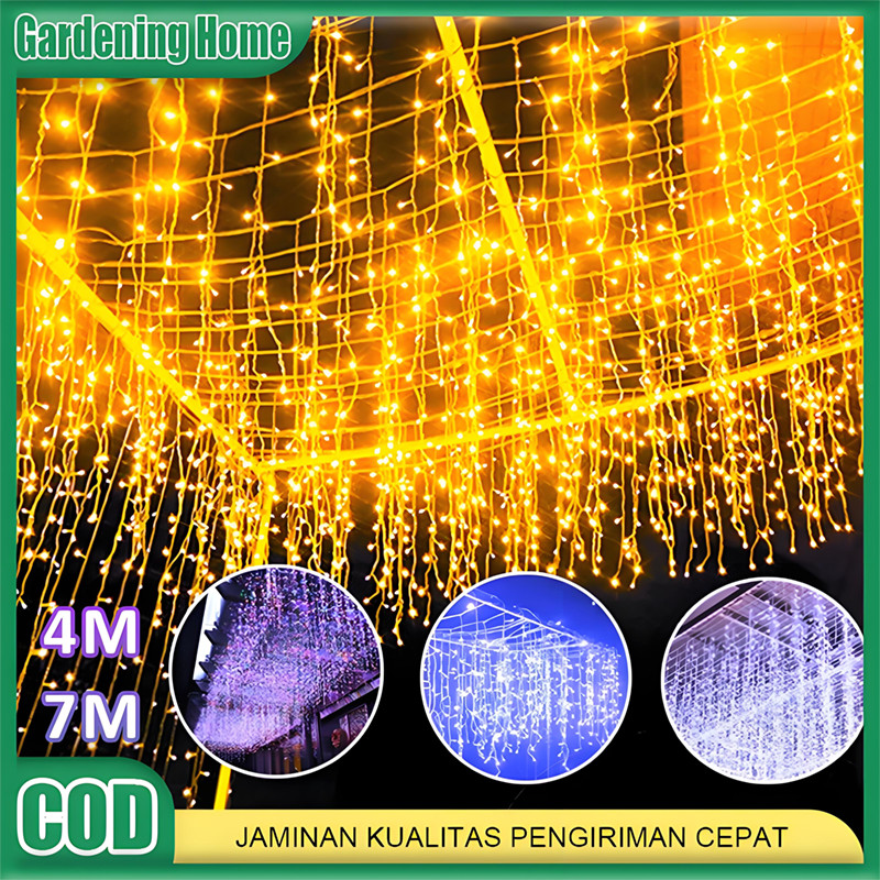 4/7M Lampu Hias Tirai Lampu Tirai LED Ramadhan Lampu Hias  Kelap Kelip