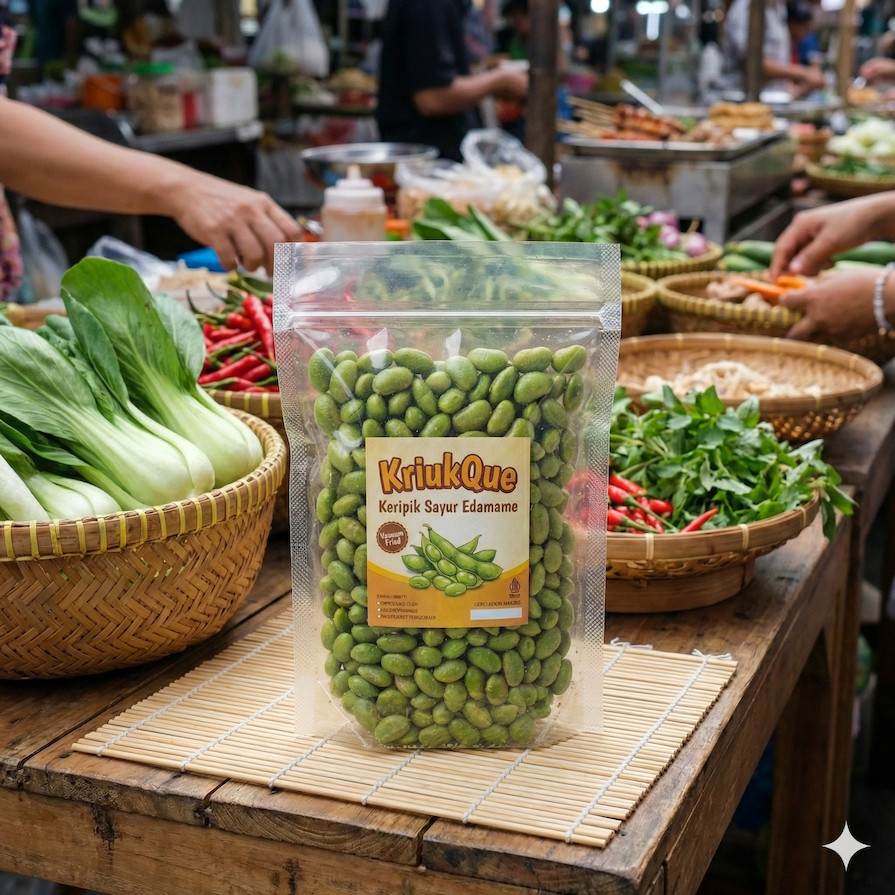 Keripik Edamame 70gr - Kedelai Jepang Snack Cemilan Sehat Tinggi Protein Snack Diet Kolesterol Gurih