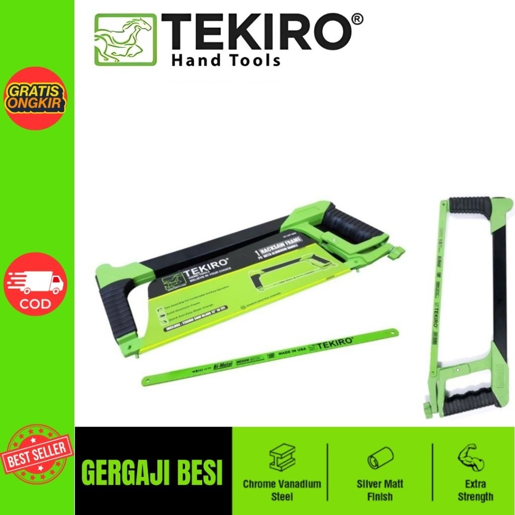 TEKIRO Gergaji Besi Gergaji Potong Besi Potong Paku Potong Baja 12 inch Hacksaw