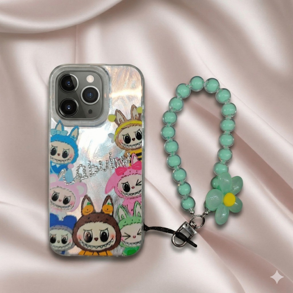 [ Case Realme 5 / 5i / 5S ] Luxury Glitter Shimmering Swarowsky Manik-Manik + Gantungan HP