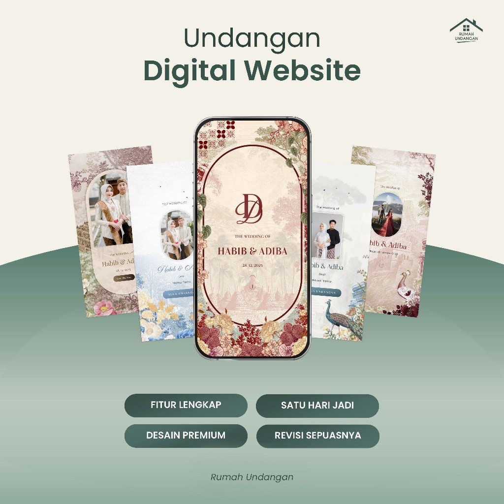 Undangan Digital Pernikahan Website Motion 3D, Undangan Online Link WA