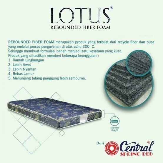Kasur Busa REBONDED LOTUS PREMIUM BY CENTRAL ( FREE ONGKIR JABODETABEK)