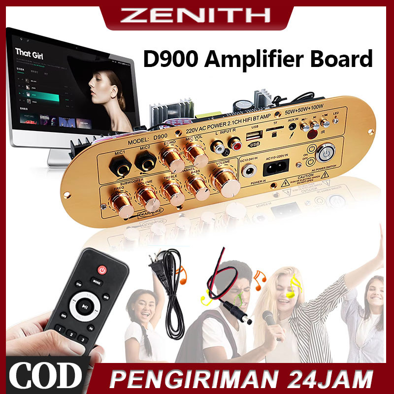 D900 Amplifier Board High-Power Subwoofer BT Bluetooth Digital 2.1 Channel 12V Rechargeable