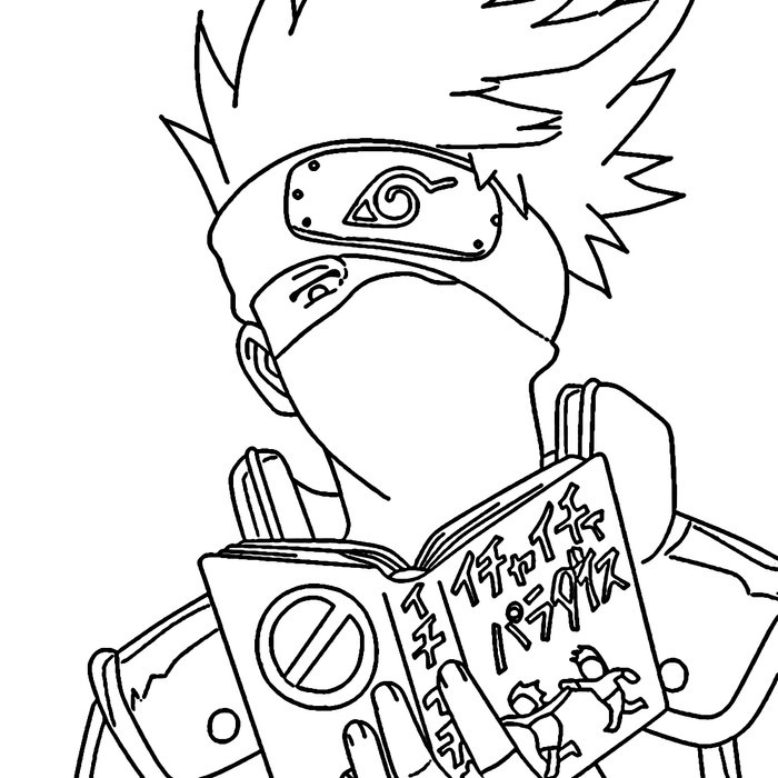 10 LEMBAR kertas mewarnai, GAMBAR MEWARNAI tema NARUTO - KAKASHI