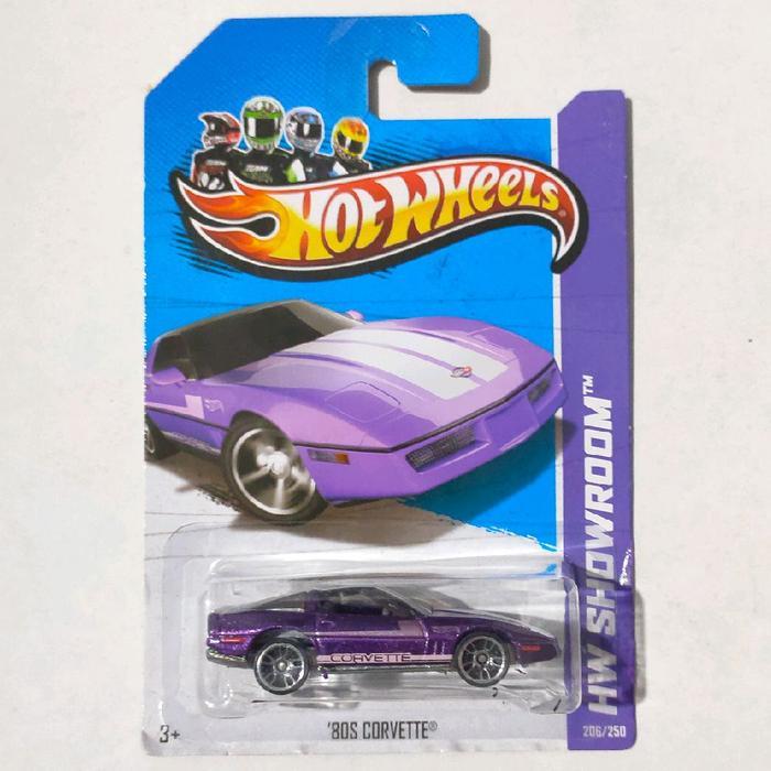 Mainan Hot Wheels 80s 80 s Corvette Ungu 2013 HW Showroom base besi