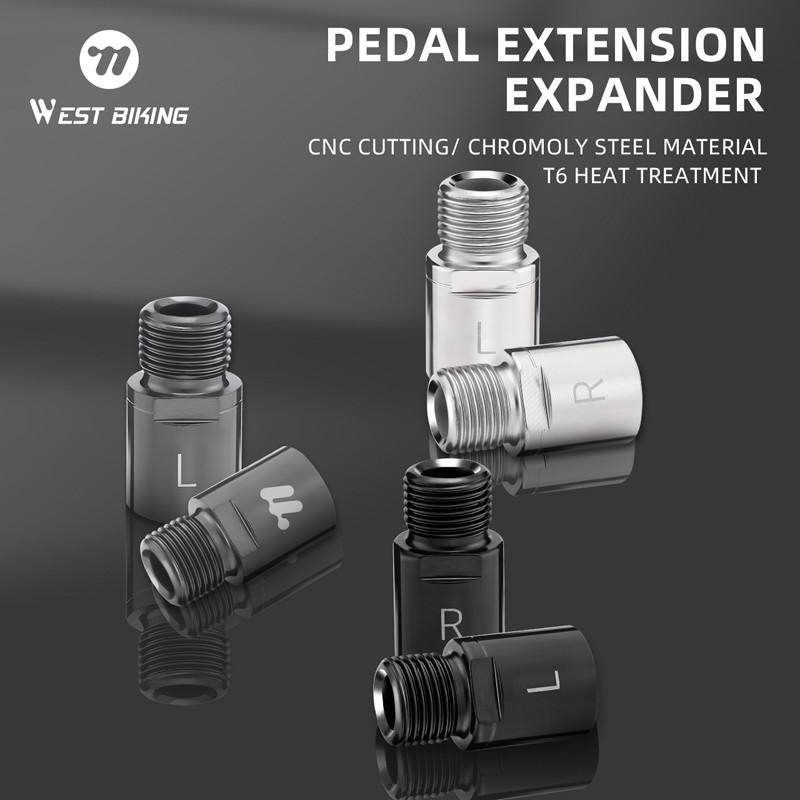 WEST BIKING Pemanjang Pedal Sepeda 20mm Baja Kromoly Pemanjang As Pedal Pengatur Jarak Lengan Engkol