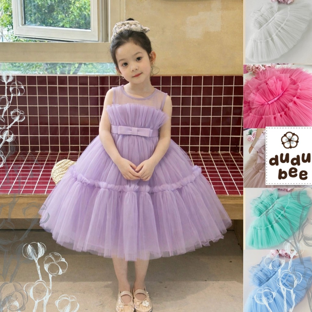 Dress Pesta Aqiqah Gaun Ulang Tahun Bayi Anak perempuan PEONY Import Mewah Model Korea