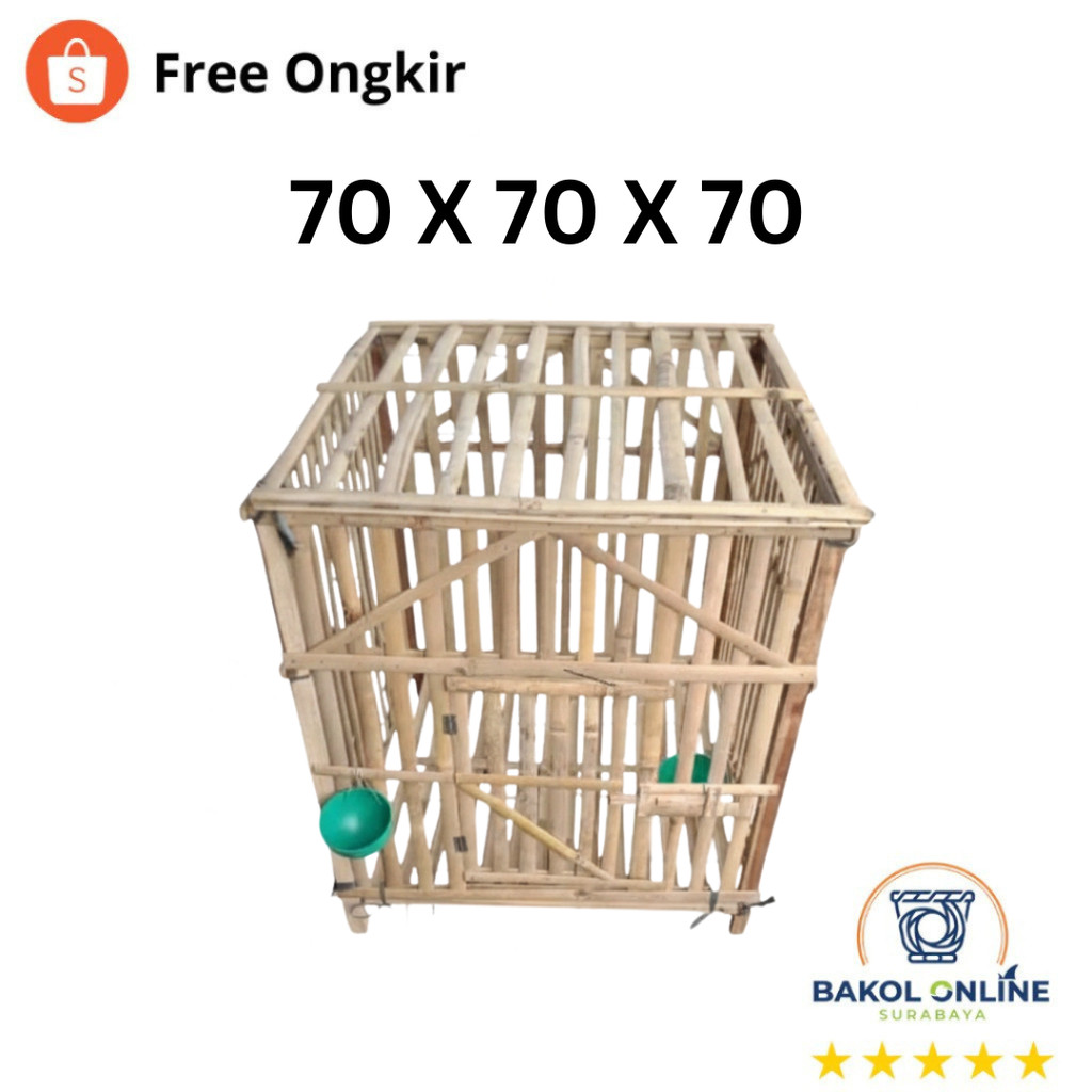 Kandang Ayam Jago Bambu Model Bongkar Pasang 70cm Sangat Mudah

