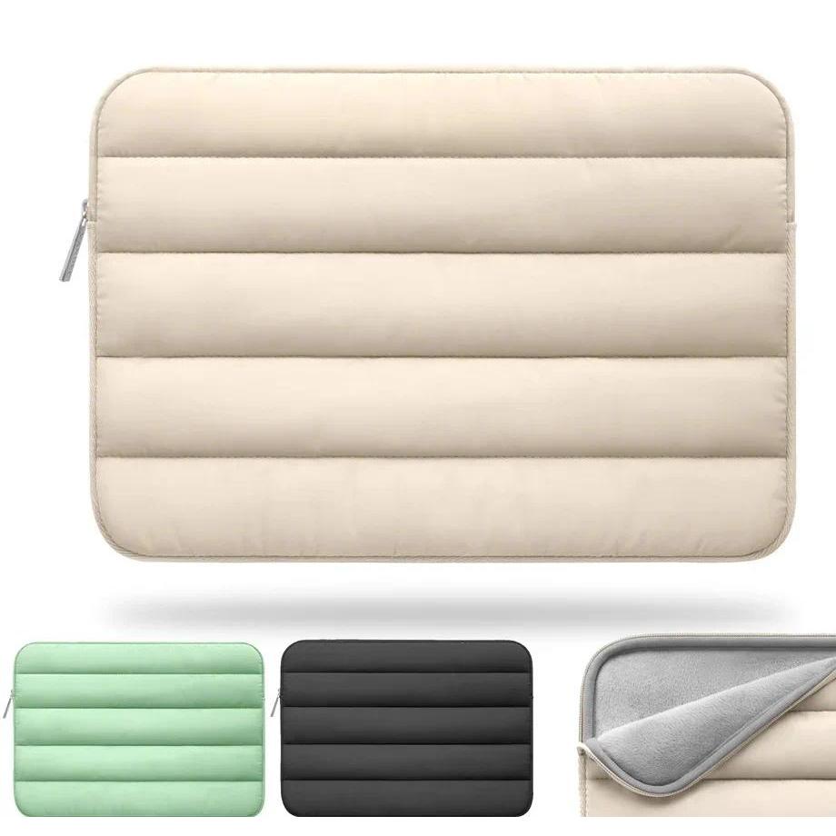 Puffy Laptop Sleeve 13-14 Inch Laptop Sleeve Beige Cute Carrying 15~16 Inch Case Laptop Sleeve Cover