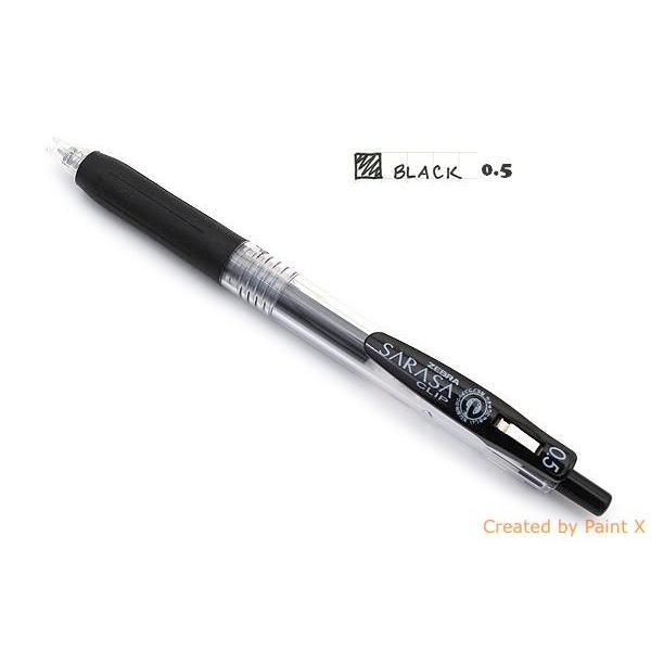 ATK0272SR JJ15BK BLACK 0.5 Pen Zebra Sarasa Clip Gel Ink hitam pulpen - PULPEN