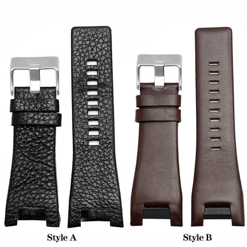 Genuine Leather Notch Watch Band for esel DZ1216 DZ1273 DZ4246 DZ4247 DZ287 Watch Bracelet Mens Watc