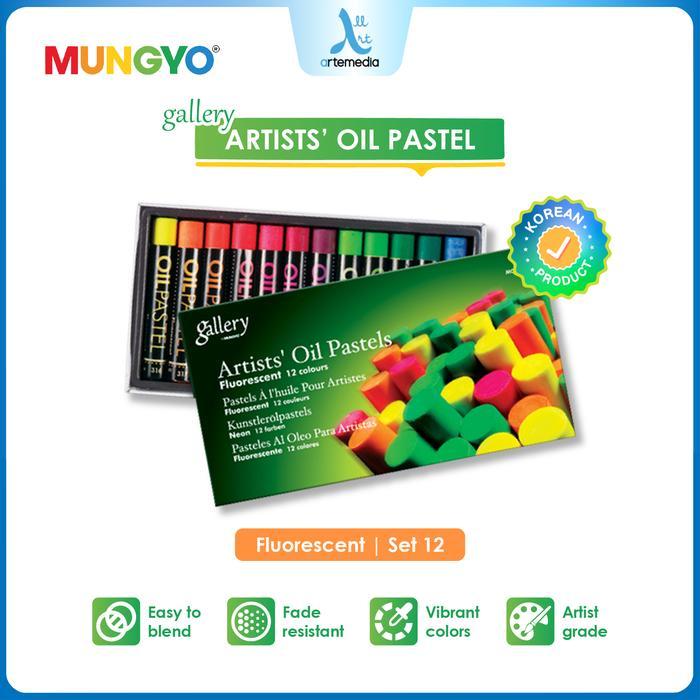 Mungyo Gallery Artists Oil Pastel Fluorescent Set Crayon Krayon Minyak
