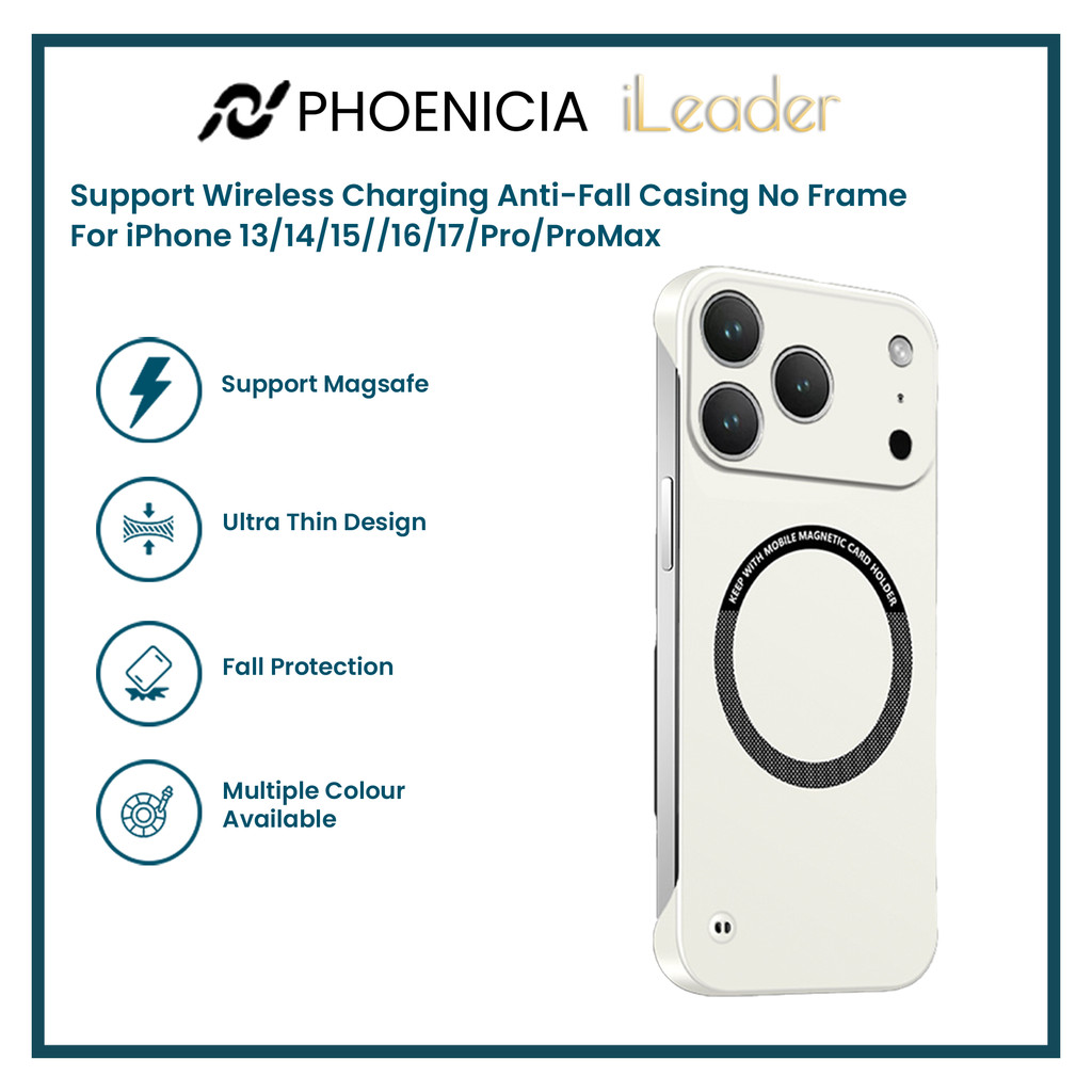 ​​iLeader Case iPhone 13-17 - Desain Tanpa Bingkai Magsafe Magnetik Pelindung Tipis untuk iPhone 13/