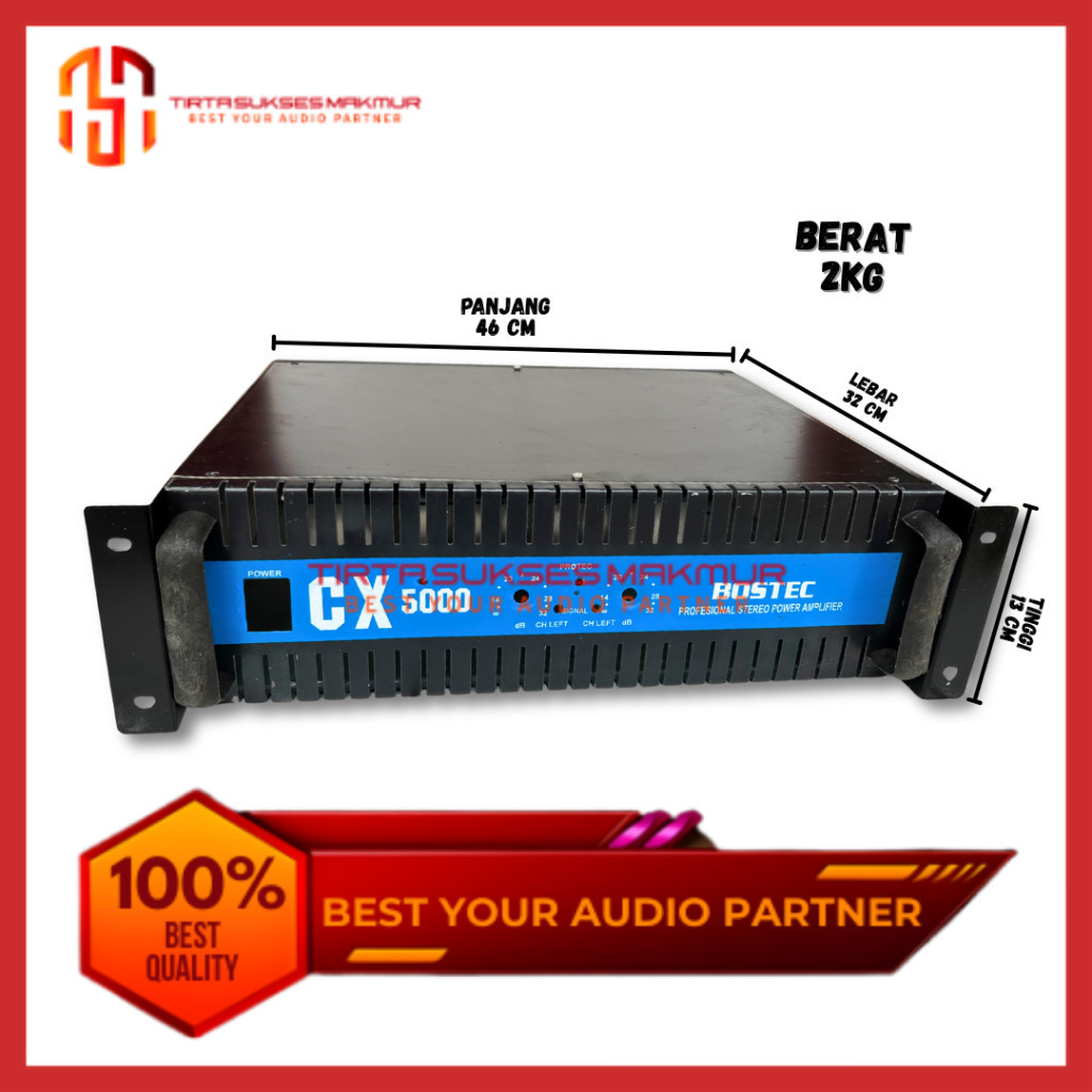 BOX AMPLIFIER CX 5000 BOSTEC PROFESIONAL STEREO AMPLIFIER