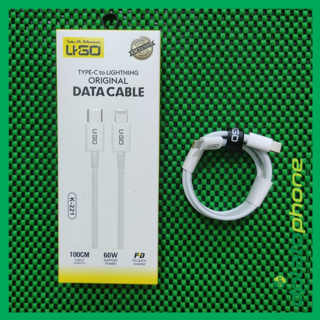 [K221] KABEL DATA/ KABEL CHARGER 60w TIPE-C TO IPHONE  100 cm - UGO/LIGO