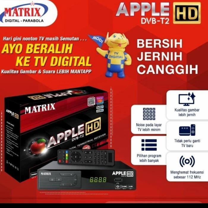 STB MATRIX APPLE HD Merah Hitam DVB T2 SET TOP BOX Receiver TV DIGITAL