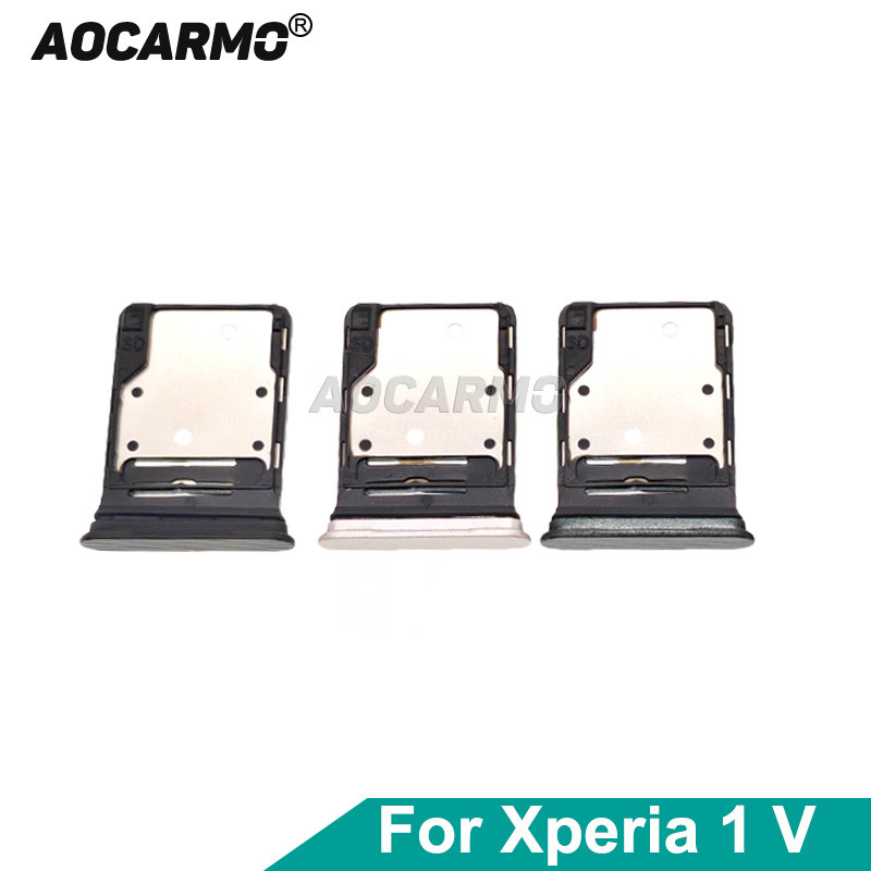 Aocarmo For Sony Xperia 1 V X1v Dual SIM MicroSD Card Holder Tray Slot Drawer Repair Part XQ-DQ72 DQ