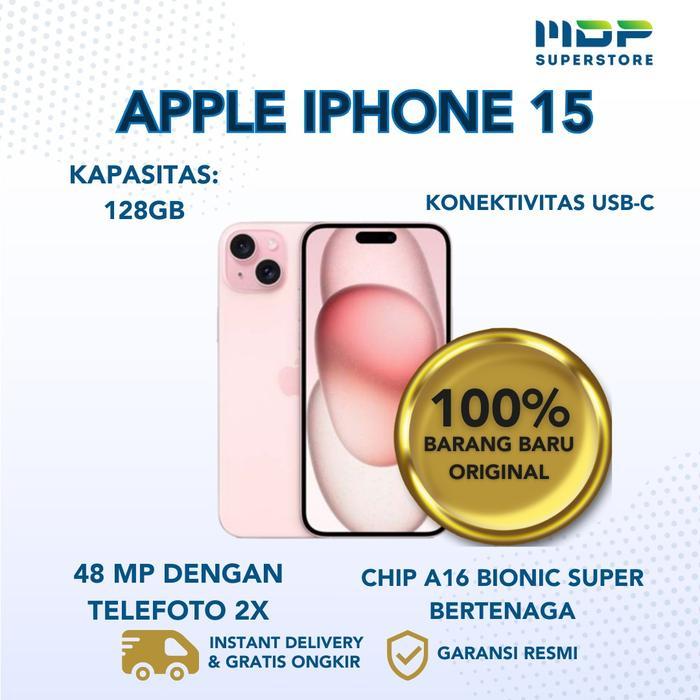 PROMO DISCON CUCI GUDANG HANDPHONE APPLE IPHONE 15 128GB - PINK