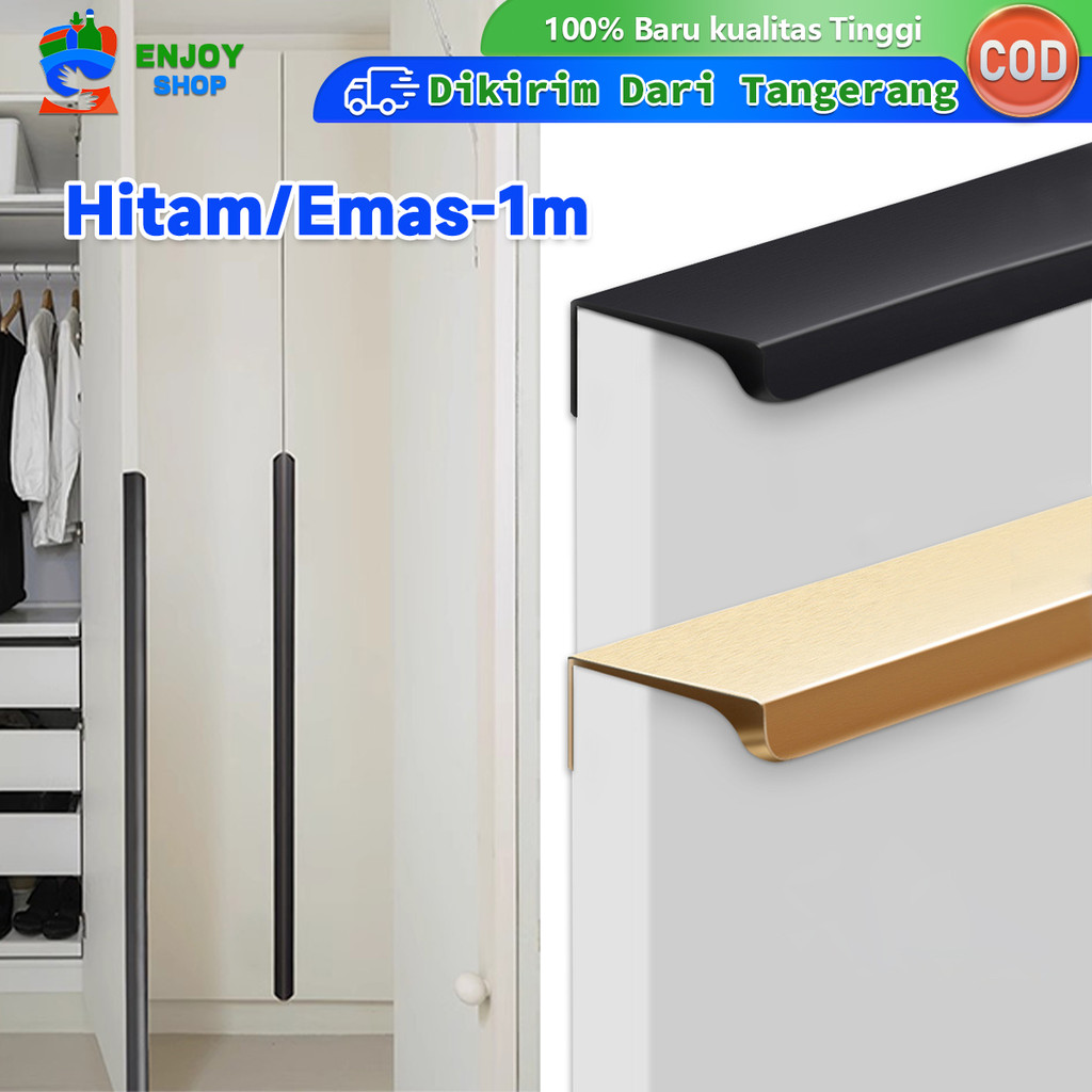 100Cm Tarikan Lemari Aluminium Handle Minimalis Invisible Untuk Pintu Dapur Dan Lemari Pakaian