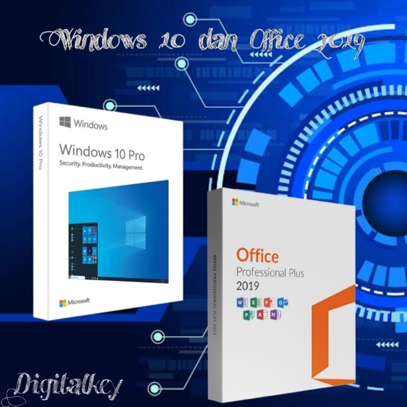 Windows 10 pro+ Office 2019 pro plus original lisensi 32/64 bit digital key asli Lifetime