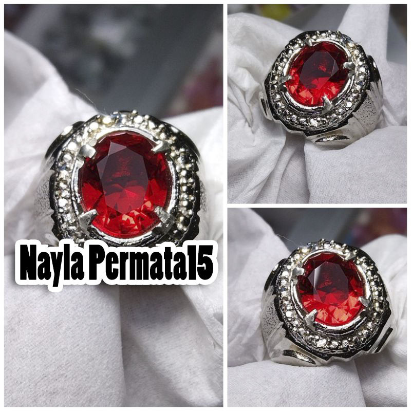 Cincin batu merah siam cutting
