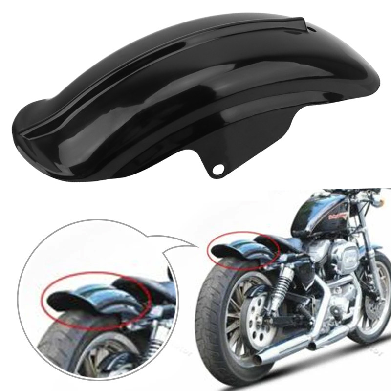 Fender Motor Untuk Bobber Chopper Cafe Racer Universal Pelindung Lumpur Belakang Hitam ABS Pelindung