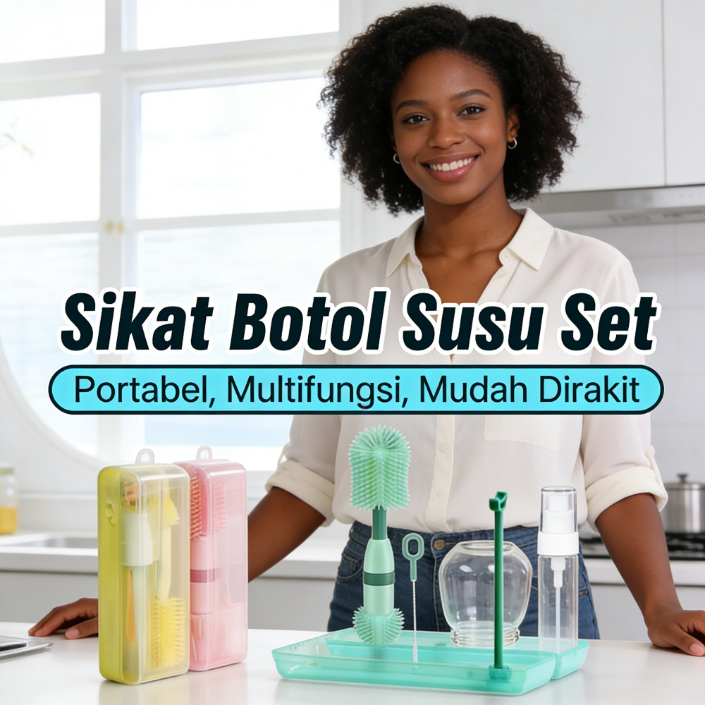Set Sikat Pembersih Bayi / Peniris Sikat Botol / Botol Bayi Sikat Puting