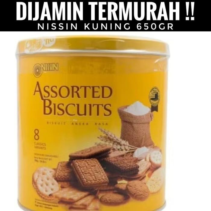 Promo NISSIN Assorted Biskuit Kaleng Kuning Yellow Biscuit 650gr