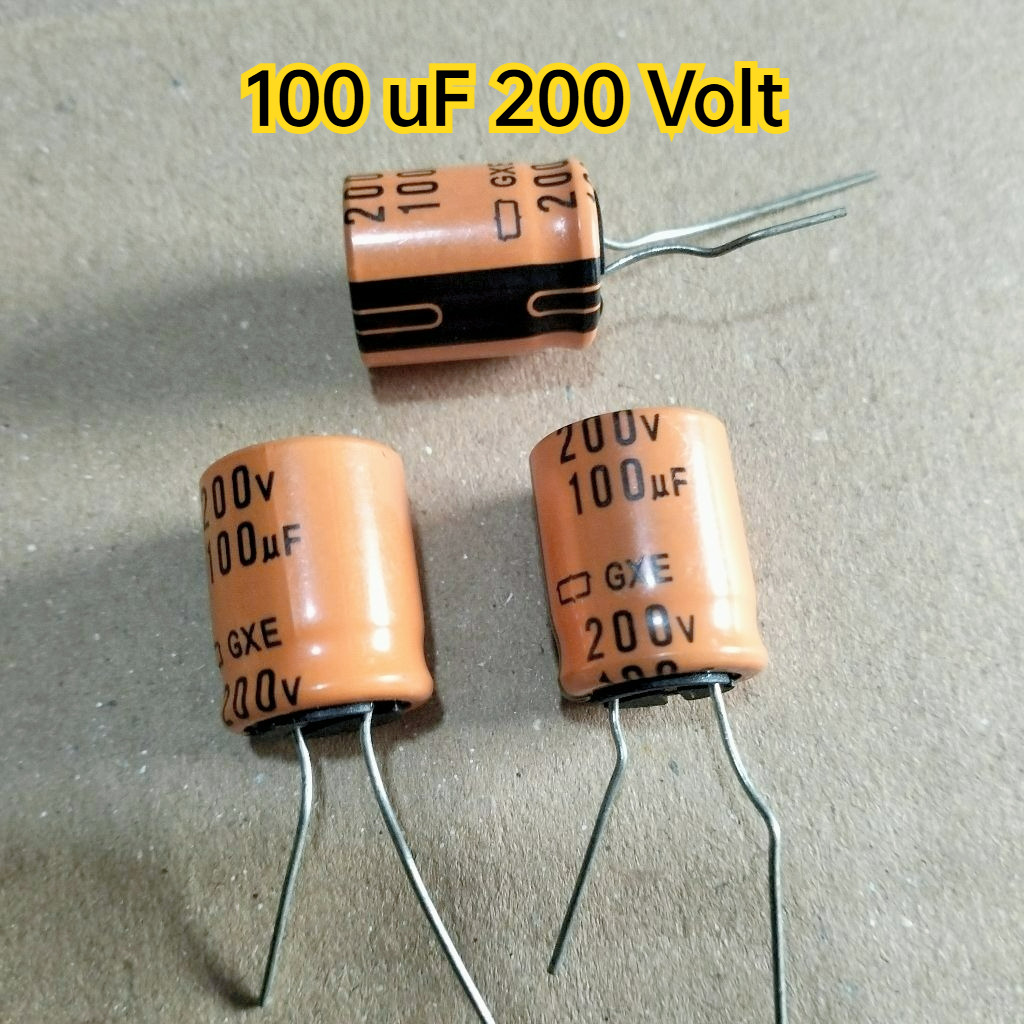 Kapasitor Elko 100 uf 200 Volt Capacitor Elco 100uf 200V