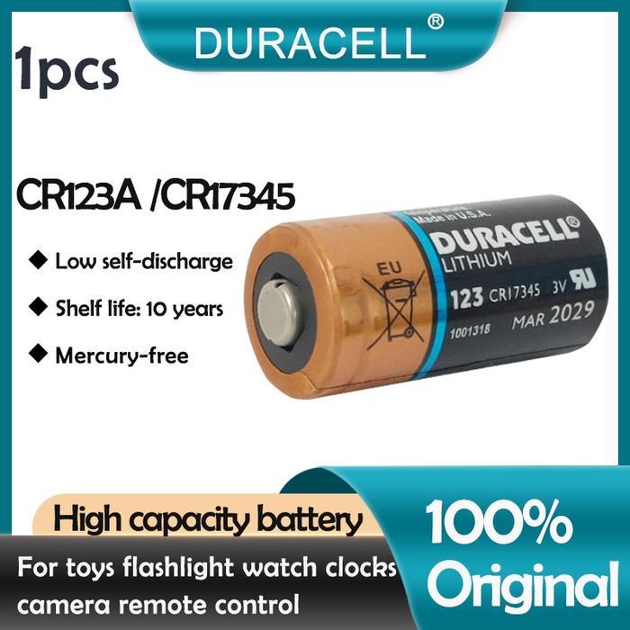 Baterai Lithium Duracell CR123A 3V CR123 123A CR17345 DL123A 16340 Baterai Primer Kering - 1pc