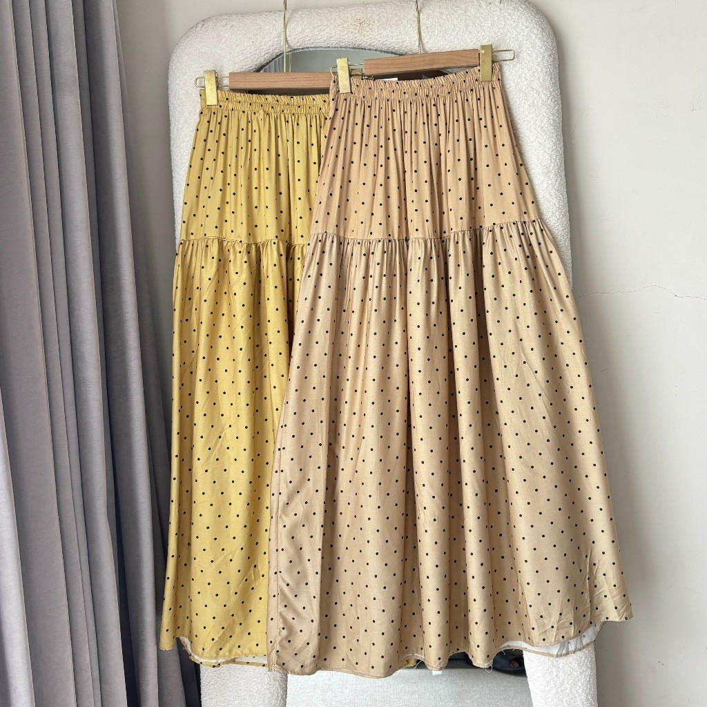 Rok Umpak Polkadot Rayon Twill Skrit Mayung Polka