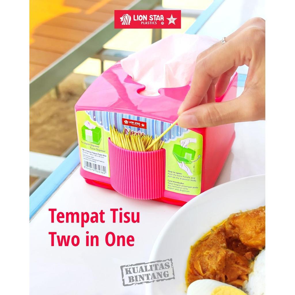 LUXTON Lion Star TR-10 Nexia Tissue Paper Kotak Tisu + Tempat Tusuk Gigi Premium Tahan Lama Plastik 