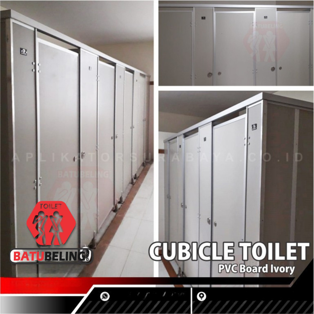 Toilet Cubicle PVC Board / Sekat Toilet Cubicle / Pemasangan Cubicle Toilet / Toilet Sekolah, Mall, 
