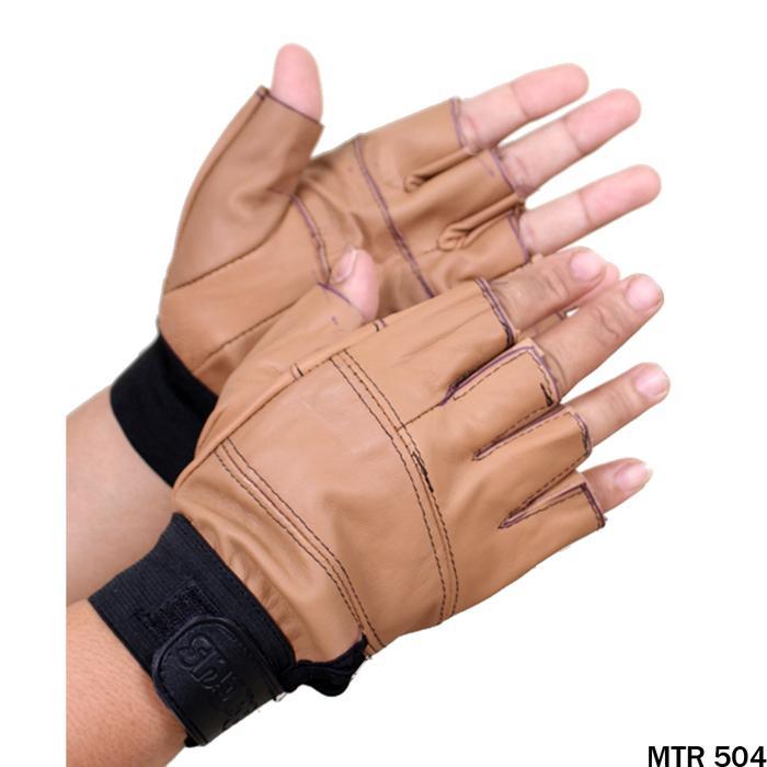 Sarung Tangan Motor Lis Pendek - Coklat Susu