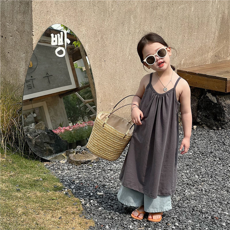 Mentari Kecil Gaun rok suspender anak perempuan pakaian anak Korea