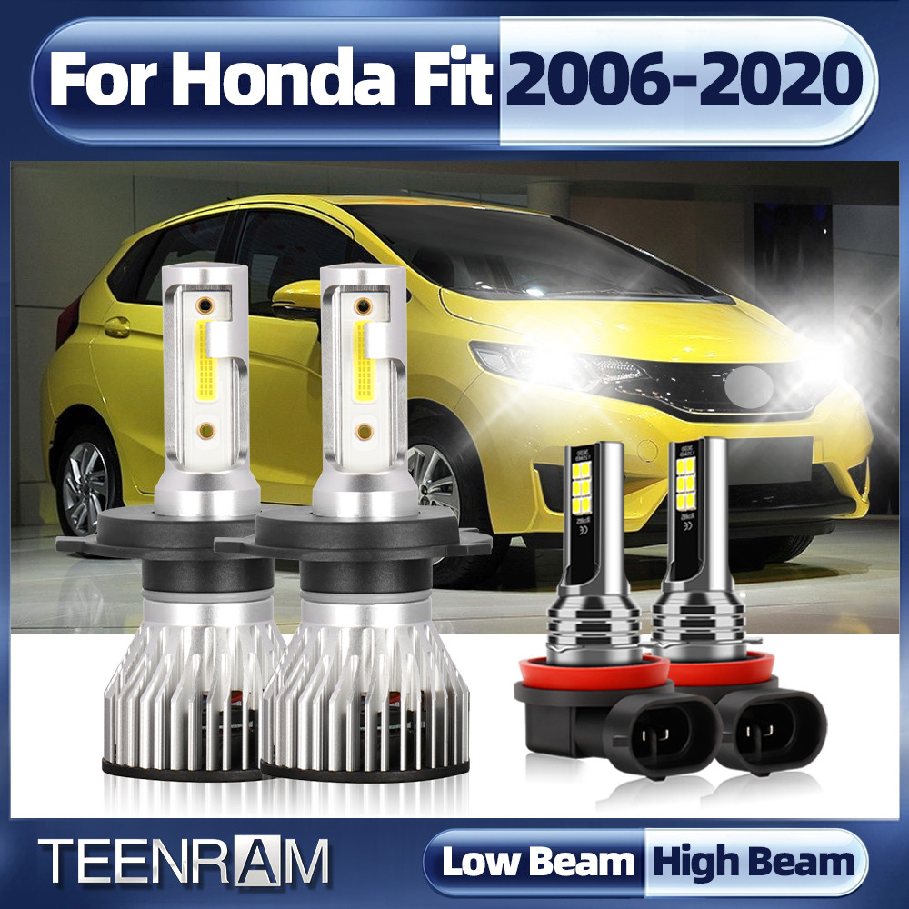 Lampu Depan LED Canbus H4 H11 120W 20000LM 6000K Turbo Untuk Mobil Honda Fit 2006-2014 2015 2016 201