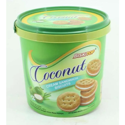 Biskitop Coconut Sandwich 400gr/ Biskuit Kaleng Lebaran/ Biscuit