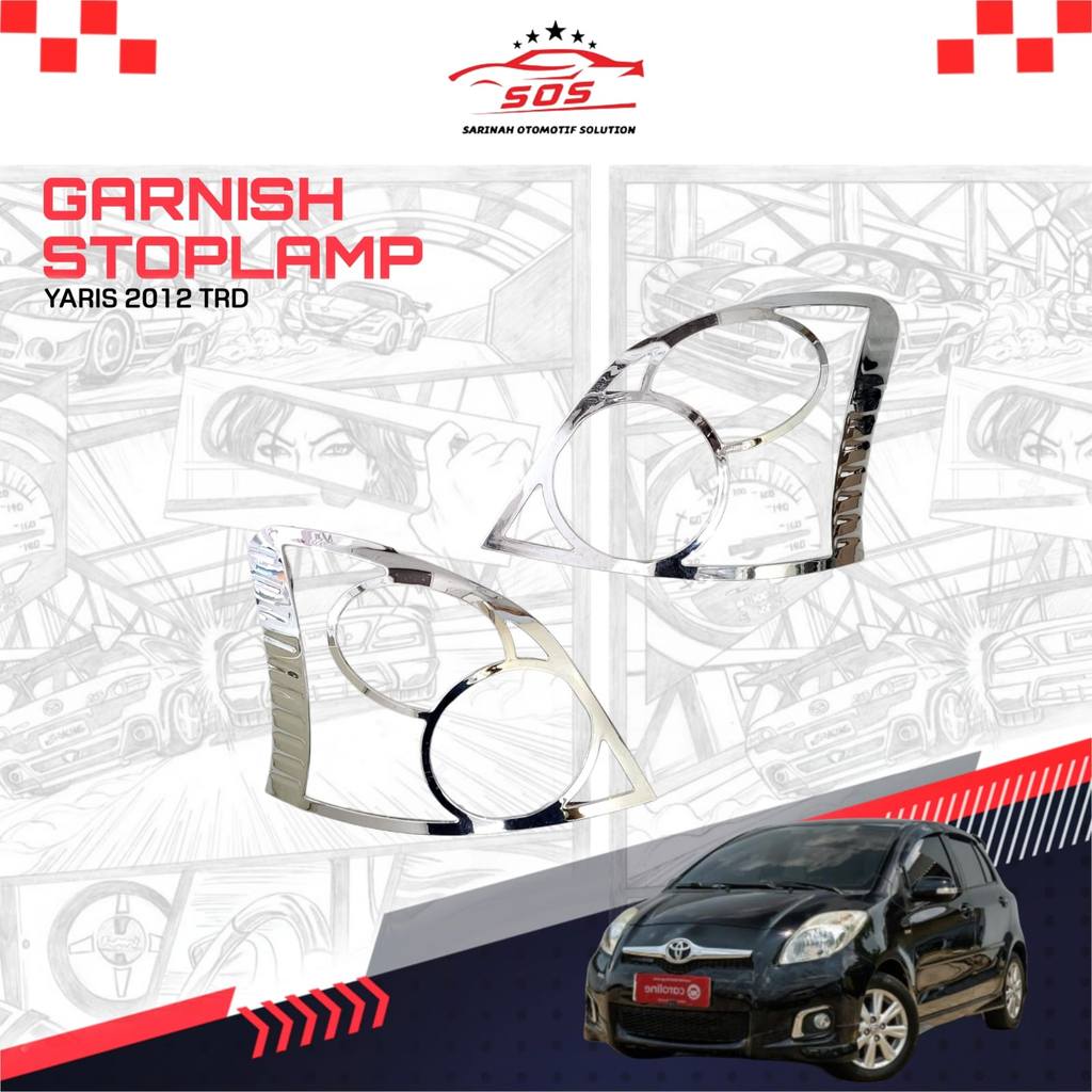 Garnish Stop Lamp Yaris 2012 2013 TRD Chrome Kanan - Kiri JSL