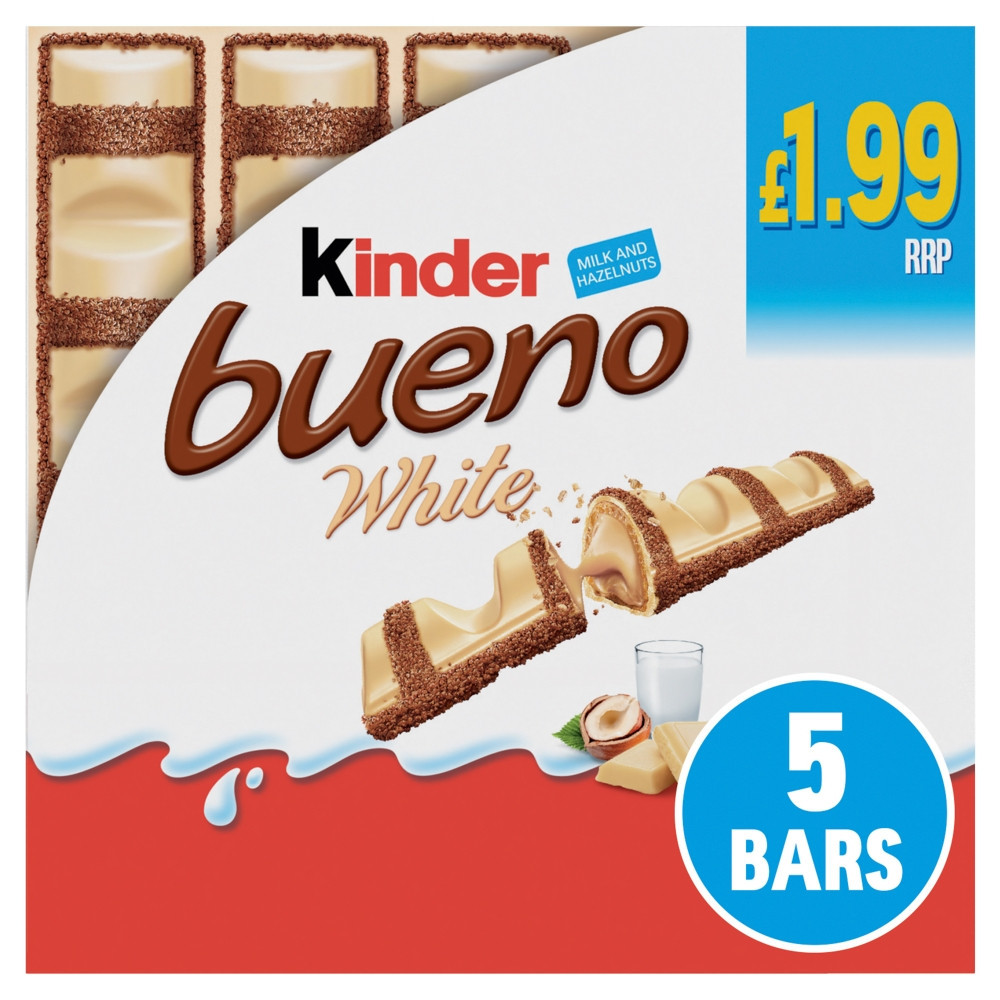 Kinder Bueno White Chocolate isi 5 Bars asal Eropa