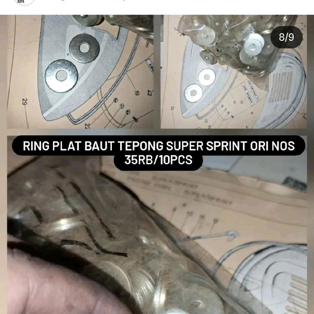 ring plat baut tepong vespa super sprint vbb ori nos piaggio harga 1 biji