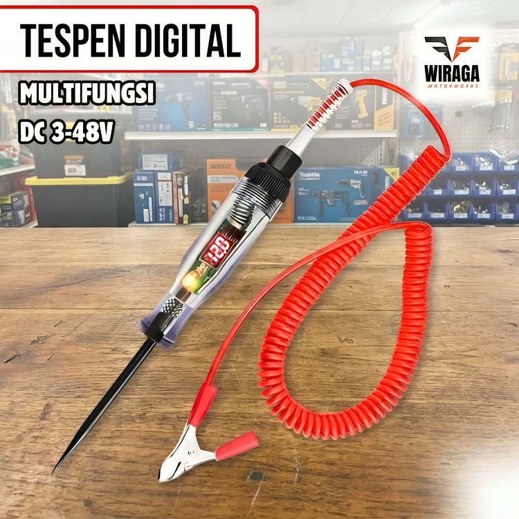 Tespen Listrik Tespen Digital ac/dc Multifungsi Tespen Deteksi Arus Listrik Mobil Motor 3V - 48V
