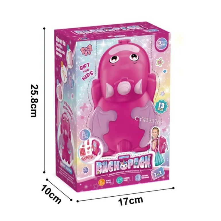 Venturo88 Mainan anak perempuan tas backpack salon salonan make up anak  storage unicorn