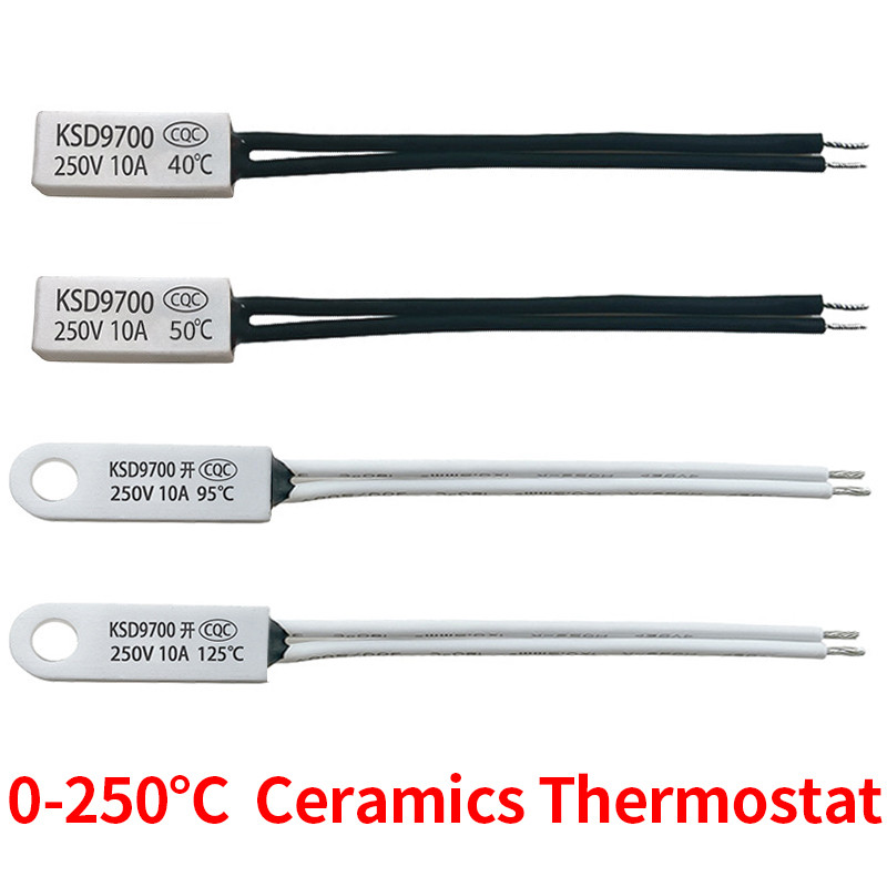 2/5/10PCS KSD9700 40C-150C 10A250V NC/NO Saklar Suhu Keramik Pelindung Termal Daya Tinggi 40 50 60 7