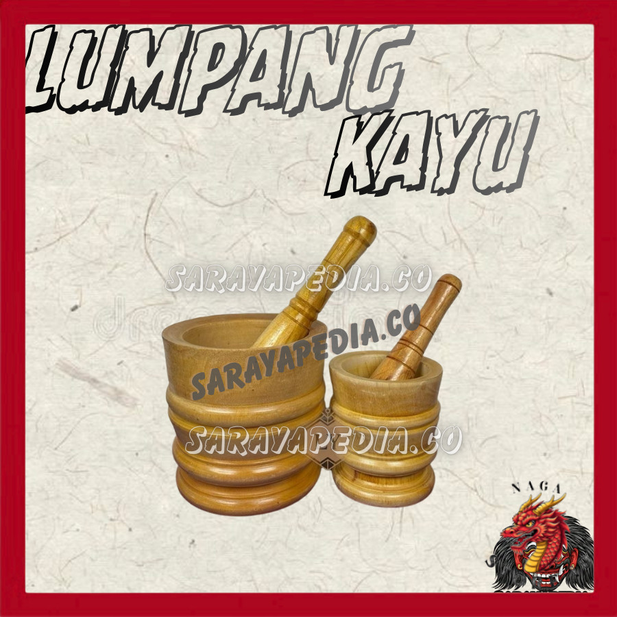 LUMPANG KAYU / LESUNG KAYU ALAT TUMBUK BUMBU. KAYU MAHONI. BESAR DAN KECIL  NGS
