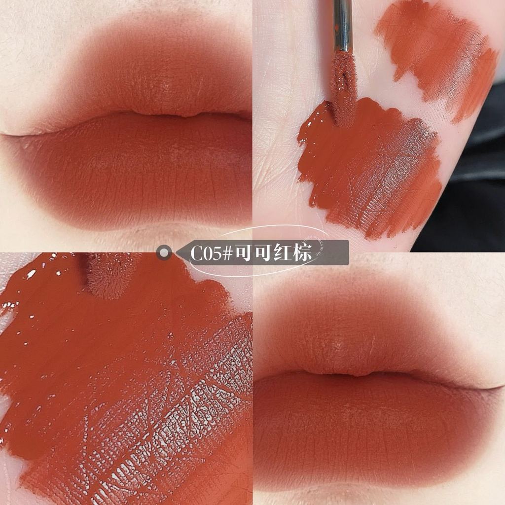Lip gloss matte, lipstik tahan lama, tahan air dan tahan keringat, natural.
