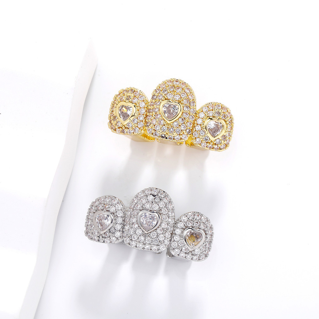 Zirkon penuh cinta kawat gigi grosir halloween kawat gigi GRILLZ