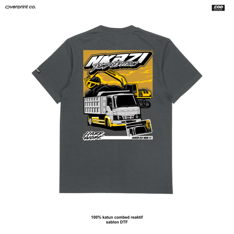 KAOS TRUK ISUZU ELF NKR71 DUMP | KAOS TRUK KATUN COMBED 24S BISA COD