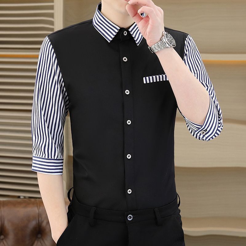 New men's Korean-style short-sleeve shirt