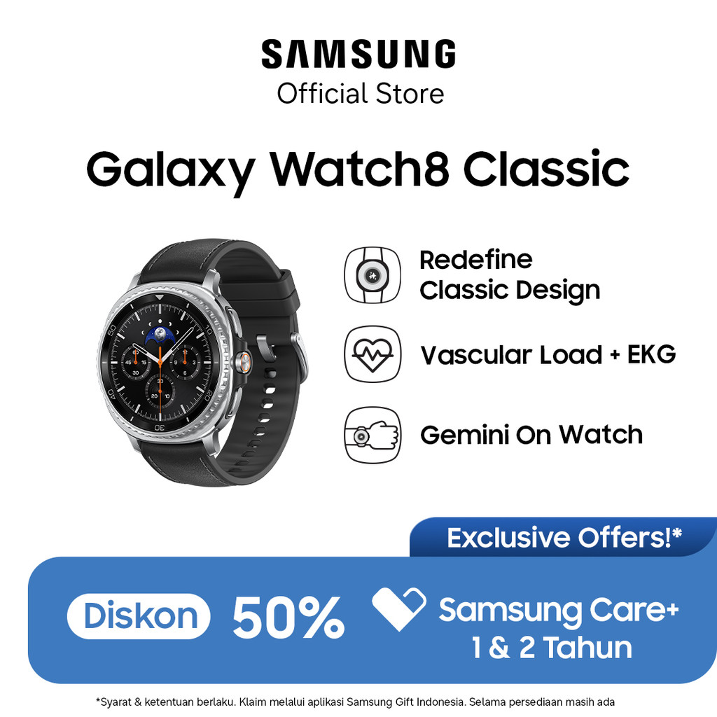 Samsung Galaxy Watch8 Classic 46mm - Black |Bluetooth Smart watch AI | Rotating Bezel | Prosesor 3nm
